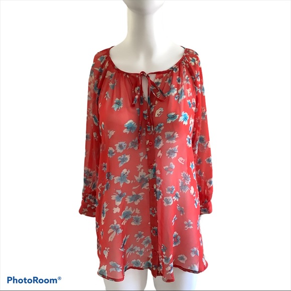 Olivia Moon Tops - Olivia Moon Womens Sheer Top Tunic M